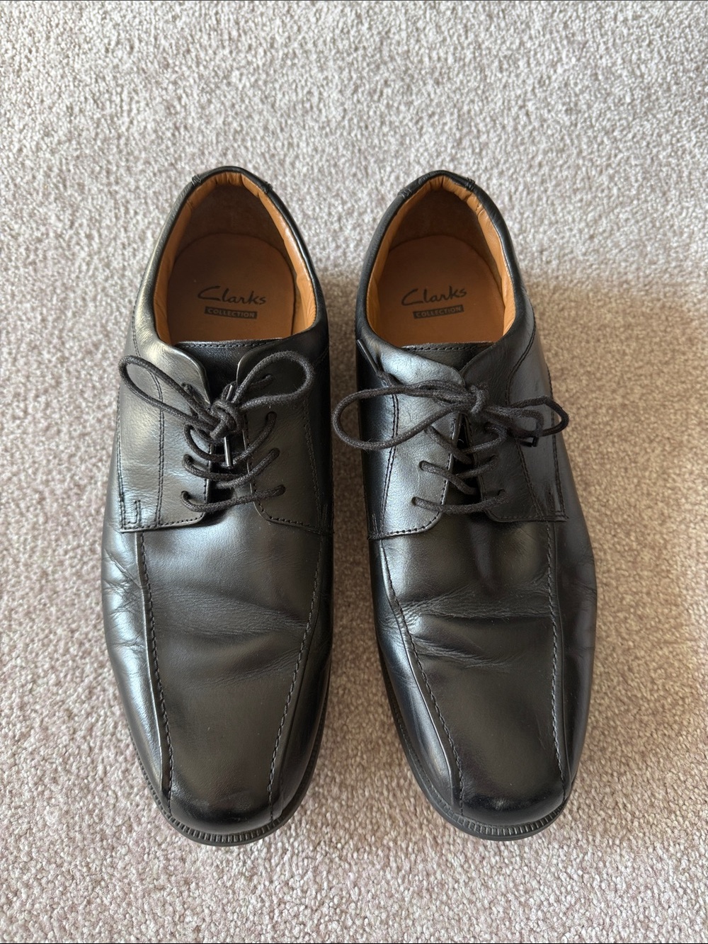 Men’s Clarks Black Leather Lace-Up Oxford Dress Shoes